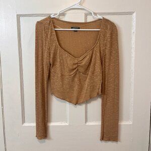 Wild Fable Long Sleeve Top Camel M
